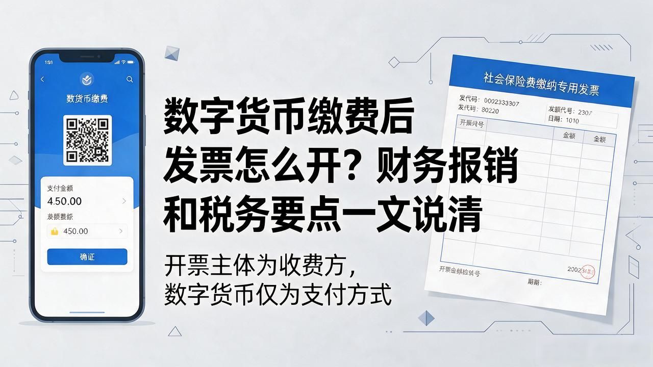 用数字货币缴费后发票怎么开？财务报销和税务要点一文说清