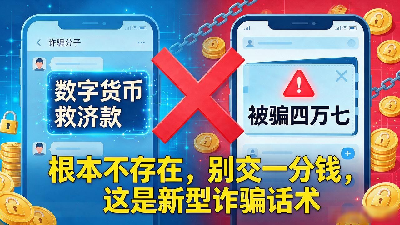 "数字货币救济款"根本不存在，别交一分钱，这是新型诈骗话术
