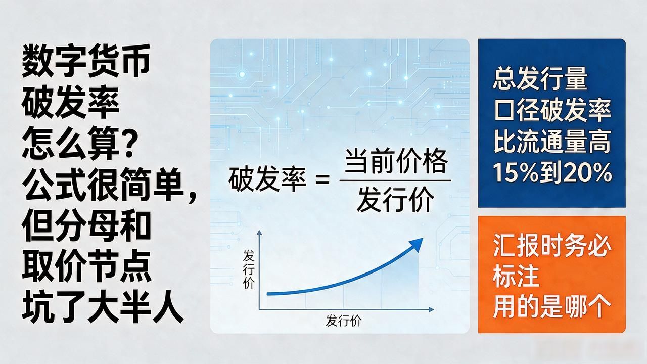 数字货币破发率怎么算？公式很简单，但分母和取价节点坑了大半人