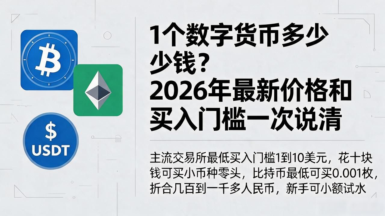 1个数字货币多少钱？2026年最新价格和买入门槛一次说清