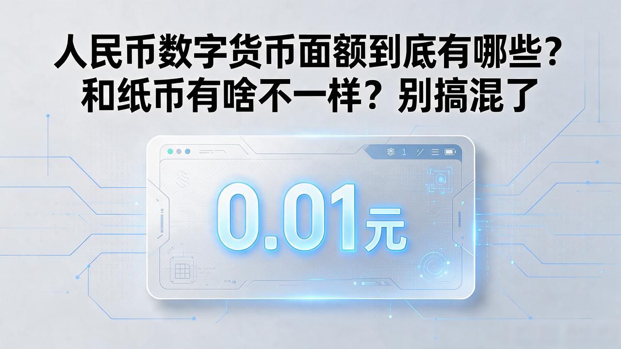 人民币数字货币面额到底有哪些？和纸币有啥不一样？别搞混了