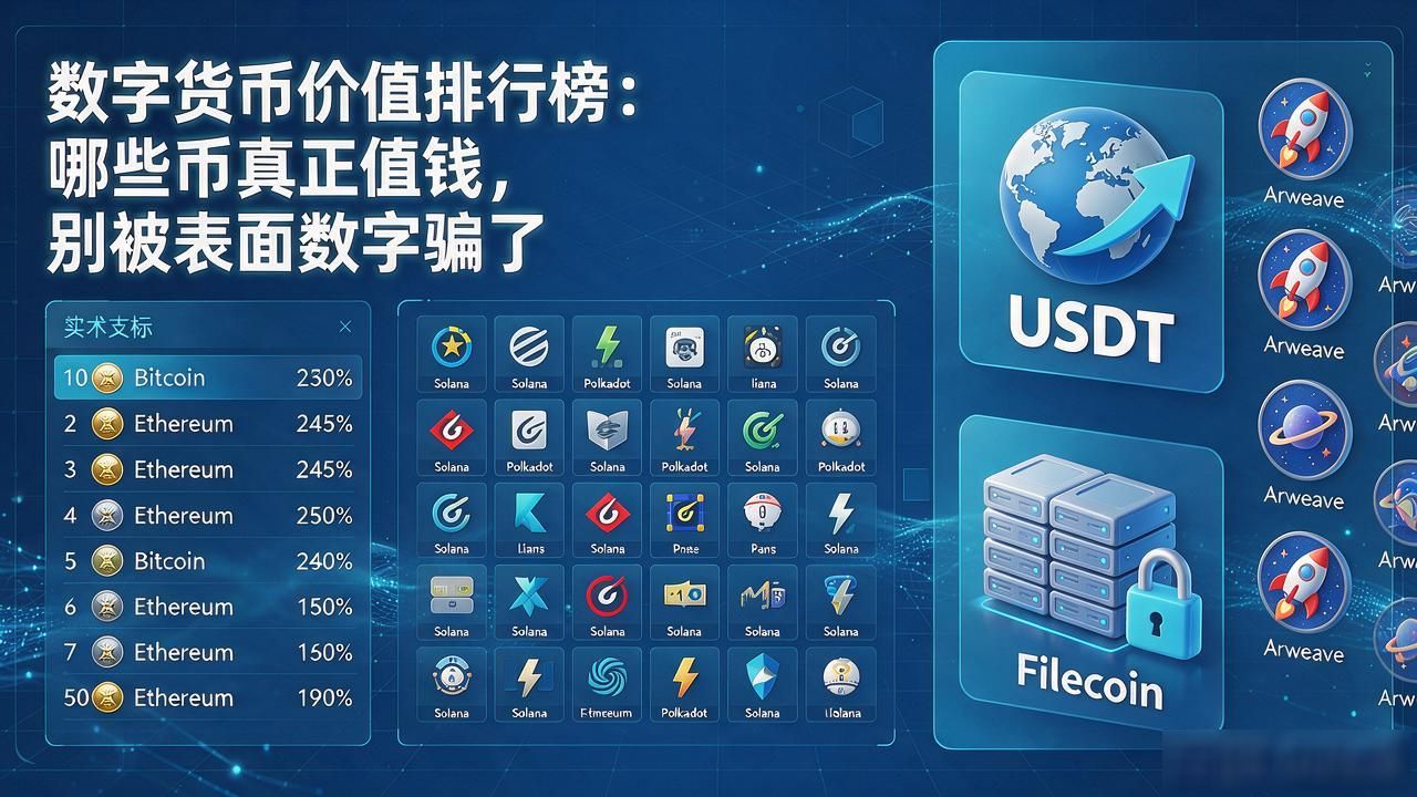 数字货币价值排行榜：哪些币真正值钱，别被表面数字骗了