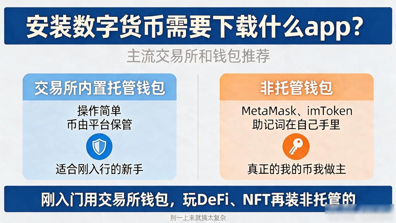 安装数字货币需要下载什么app_钱包APP选择指南非托管vs托管_数字货币交易所APP推荐与区别