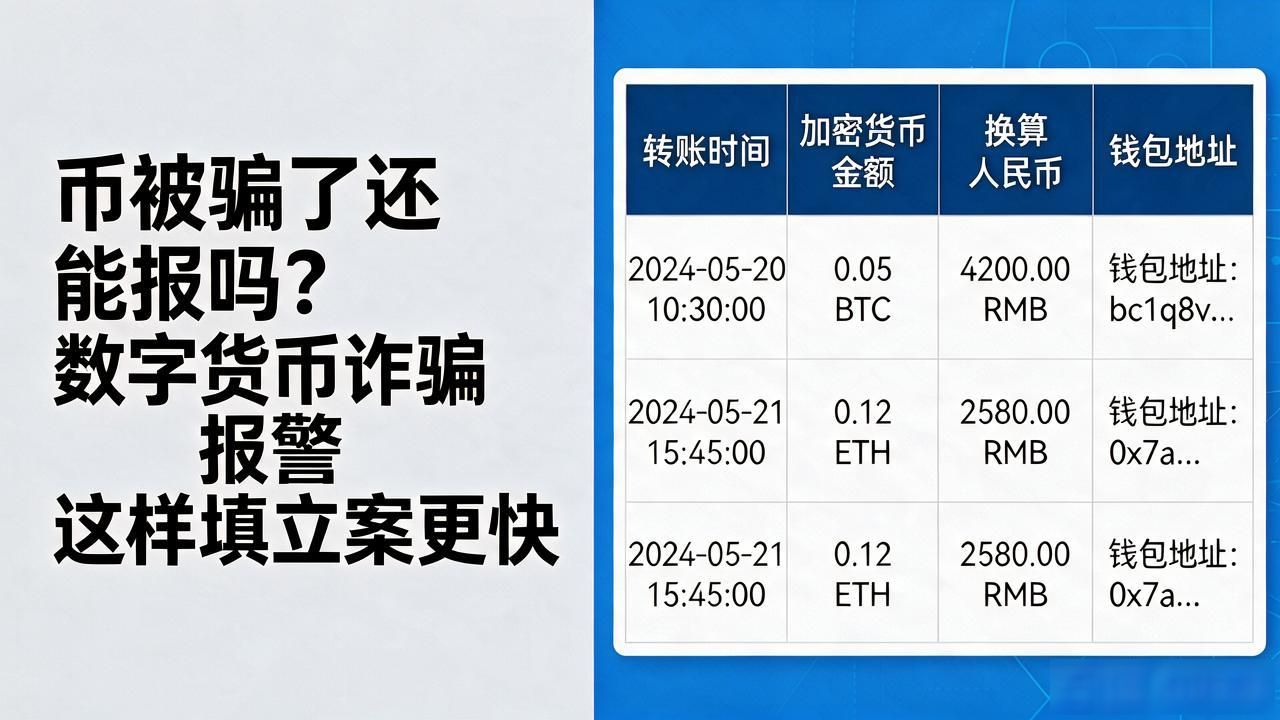 币被骗了还能报吗？数字货币诈骗报警这样填立案更快